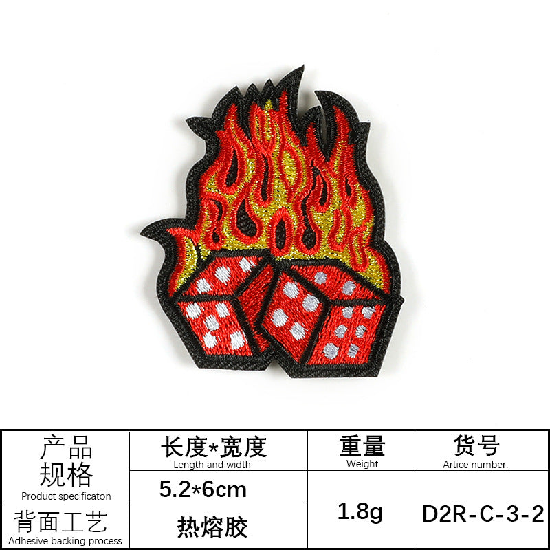 Wholesale Computer embroidery heart shaped skull patch embroidery cloth patch